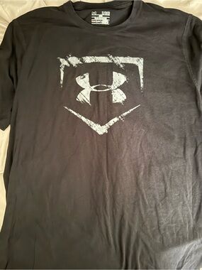 Under Armour Black Short-Sleeve Tee with Distressed White Logo